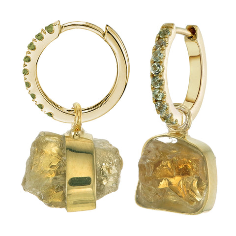 Pavé Hoops with Rough Gems