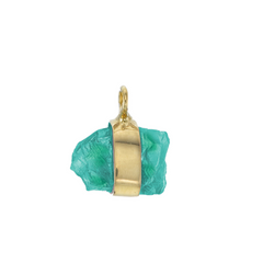 MINI ROUGH GEM CHARM - APATITE - GOLD