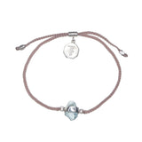 KIDS CRYSTAL BRACELET - DUSTY PINK WITH AQUAMARINE- SILVER