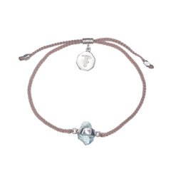 KIDS CRYSTAL BRACELET - DUSTY PINK WITH AQUAMARINE- SILVER