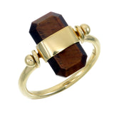 BAGUETTE SWIVEL RING - RED TIGER EYE - GOLD