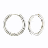 BIG ROUND HOOPS - PAIR - SILVER