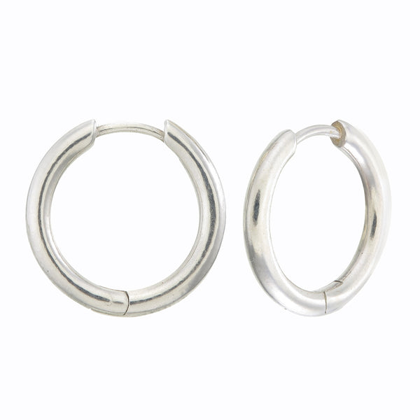 BIG ROUND HOOPS - PAIR - SILVER