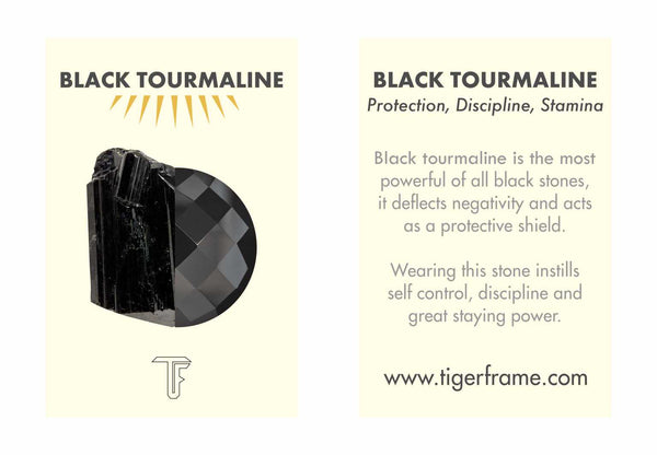 MINI ROUGH GEM CHARM - BLACK TOURMALINE - SILVER