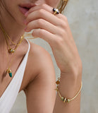 BAGUETTE SWIVEL RING - RED TIGER EYE - GOLD