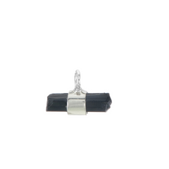 MINI ROUGH GEM CHARM - BLACK TOURMALINE - SILVER