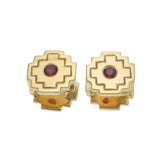 CHAKANA EARRINGS - GARNET - SMALL - REVERSIBLE - GOLD