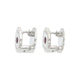 CHAKANA EARRINGS - GARNET - SMALL - REVERSIBLE - SILVER
