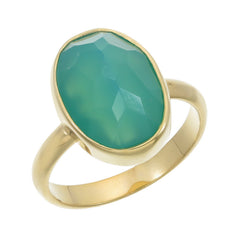 CHRYSOPRASE PAVILION RING - GOLD