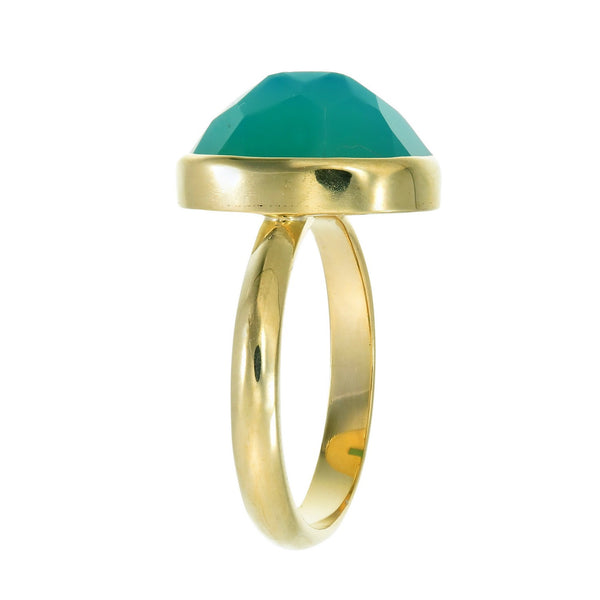 CHRYSOPRASE PAVILION RING - GOLD