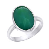 CHRYSOPRASE PAVILION RING - SILVER