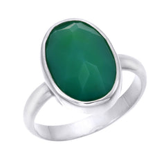 CHRYSOPRASE PAVILION RING - SILVER