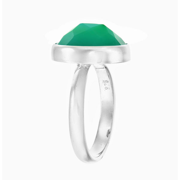 CHRYSOPRASE PAVILION RING - SILVER