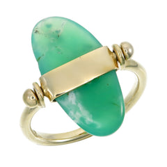 CHRYSOPRASE SWIVEL RING - GOLD