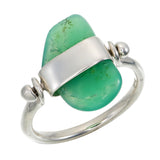 CHRYSOPRASE SWIVEL RING - SILVER