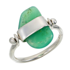 CHRYSOPRASE SWIVEL RING - SILVER