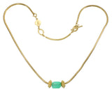 COLLECTOR NECKLACE - THICK SNAKE CHAIN - CHRYSOPRASE SET - GOLD