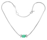 COLLECTOR NECKLACE - THICK SNAKE CHAIN - CHRYSOPRASE SET - SILVER