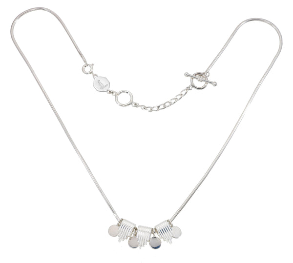 COLLECTOR NECKLACE - THIN SNAKE CHAIN - SHIMMY SET - SILVER