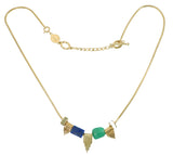 COLLECTOR NECKLACE - THIN SNAKE CHAIN - TRADE BEADS SET - SILVER