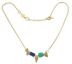 COLLECTOR NECKLACE - THIN SNAKE CHAIN - TRADE BEADS SET - SILVER