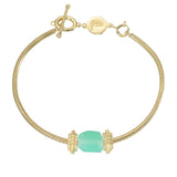 COLLECTOR SNAKE CHAIN BRACELET - CHRYSOPRASE SET - GOLD