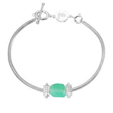 COLLECTOR SNAKE CHAIN BRACELET - CHRYSOPRASE SET - SILVER