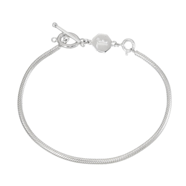 COLLECTOR SNAKE CHAIN BRACELET- WITH TOGGLE CLOSURE - SILVER