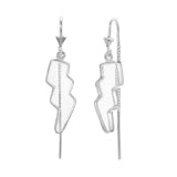 CRYSTAL LIGHTNING PULL-THROUGH EARRINGS - QUARTZ - SILVER