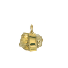 MINI ROUGH GEM CHARM - CITRINE - GOLD