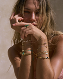 EYE PROTECTION CHAIN BRACELET - SKY BLUE - GOLD