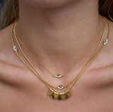 EYE SPY NECKLACE - FOREST GREEN - SILVER