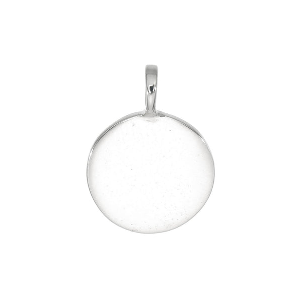 DISC SHIELD CHARM - BIG - SILVER