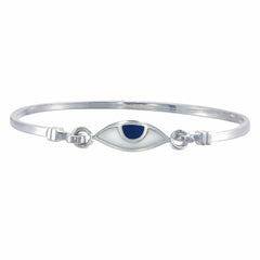 EYE PROTECTION BANGLE - NAVY EYE - SILVER