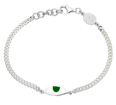 EYE PROTECTION CHAIN BRACELET - FOREST GREEN - SILVER