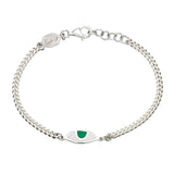 EYE PROTECTION CHAIN BRACELET - GREEN - SILVER