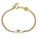 EYE PROTECTION CHAIN BRACELET - PASTEL BLUE - GOLD