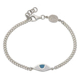 EYE PROTECTION CHAIN BRACELET - PASTEL BLUE - SILVER