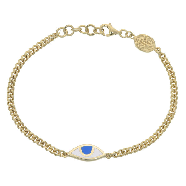 EYE PROTECTION CHAIN BRACELET - SKY BLUE - GOLD