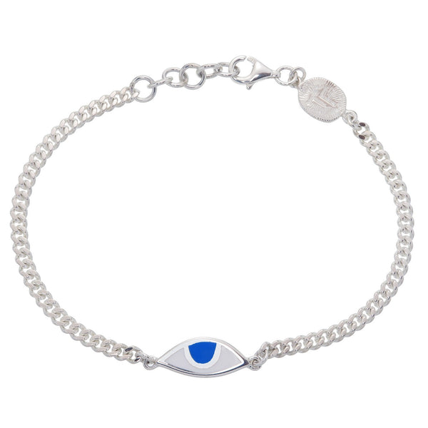 EYE PROTECTION CHAIN BRACELET - SKY BLUE - SILVER