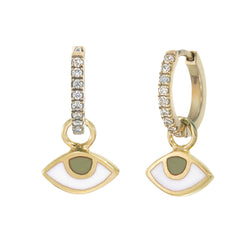 EYE SPY - MINI HALO HOOPS - HAZEL & WHITE ZIRCON - GOLD