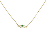 EYE SPY NECKLACE - FOREST GREEN - GOLD