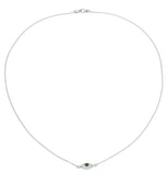 EYE SPY NECKLACE - FOREST GREEN - SILVER