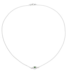 EYE SPY NECKLACE - FOREST GREEN - SILVER