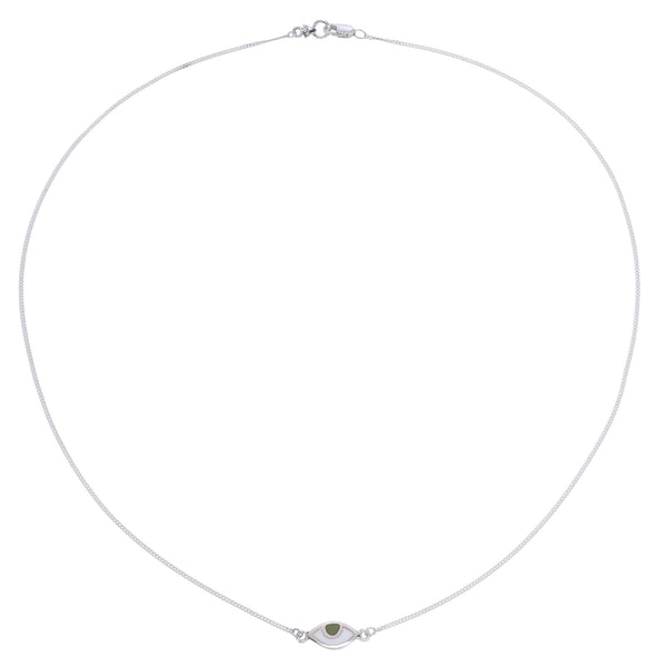 EYE SPY NECKLACE - HAZEL - SILVER