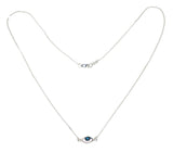 EYE SPY NECKLACE - PASTEL BLUE - SILVER
