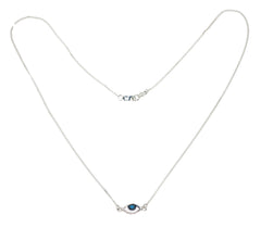 EYE SPY NECKLACE - PASTEL BLUE - SILVER