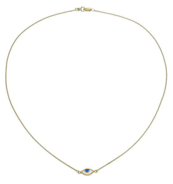 EYE SPY NECKLACE - SKY BLUE - GOLD