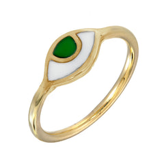EYE SPY RING- FOREST GREEN - GOLD