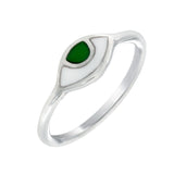 EYE SPY RING- FOREST GREEN - SILVER